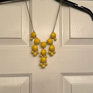 Women’s J Crew Bubble Necklace, yellow has j crew on necklace.